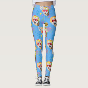Legging caneleiras do emoji do gato do taco