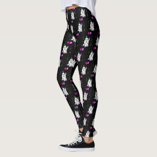 Legging Caneleiras do esporte do cão de caniche do