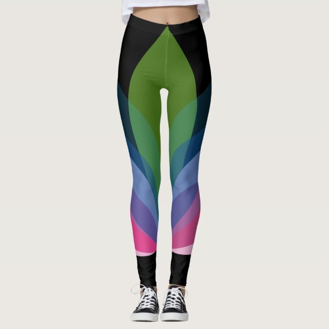 Legging Caneleiras do exercício projetadas pelo ajustado (Frente)