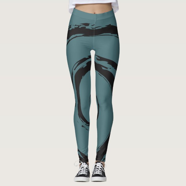 Legging Caneleiras do exercício projetadas pelo ajustado (Frente)