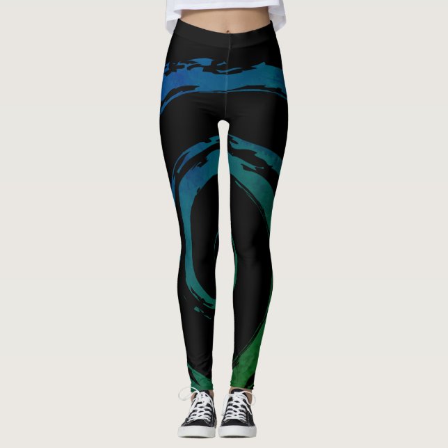 Legging Caneleiras do exercício projetadas pelo ajustado (Frente)