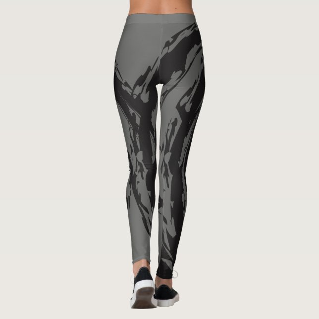 Legging Caneleiras do exercício projetadas pelo ajustado (Verso)