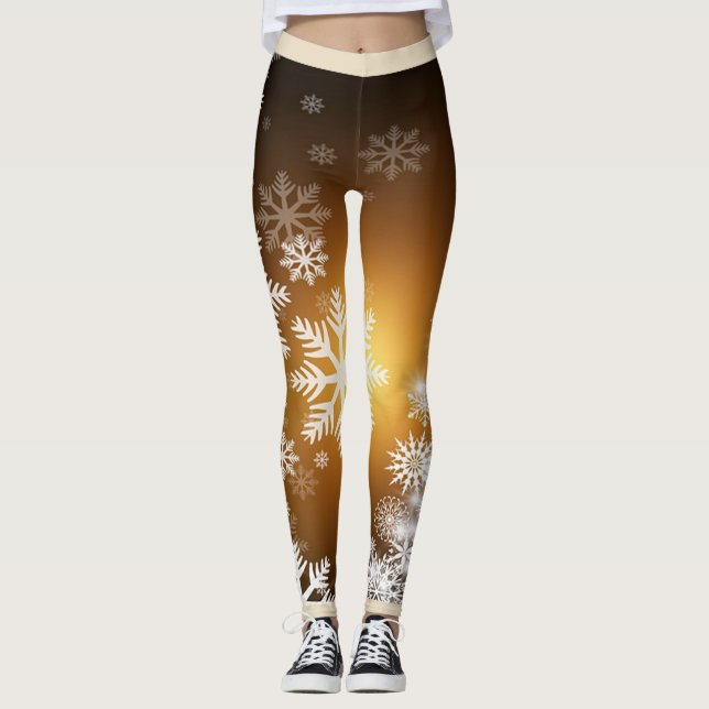 Legging Caneleiras do floco de neve (Frente)