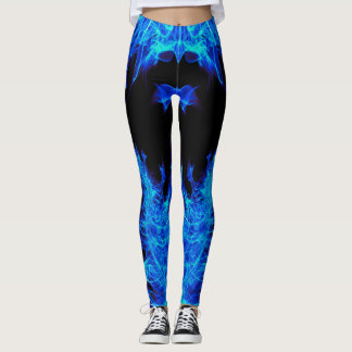 Legging Caneleiras do fogo da chama azul