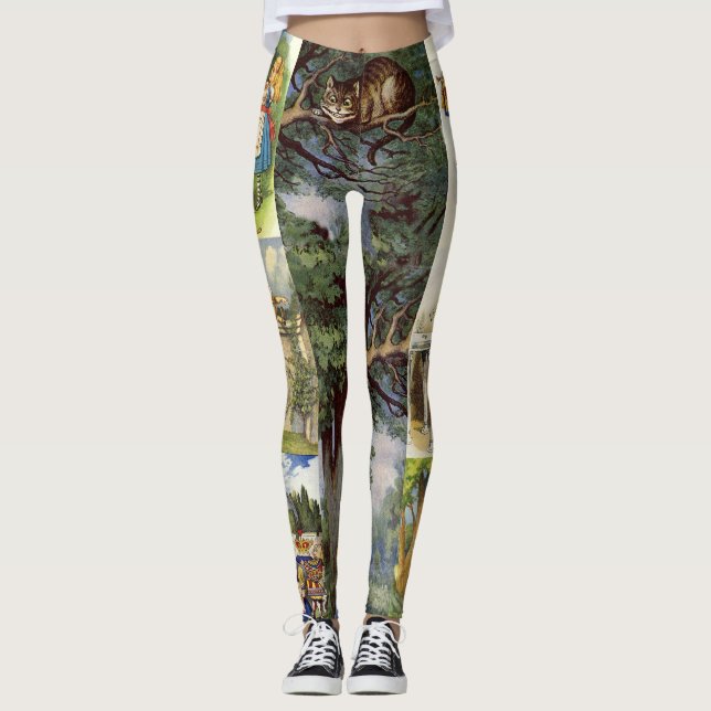 Legging Caneleiras do gato de Cheshire (Frente)