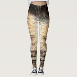 Legging Caneleiras do gato de gato malhado