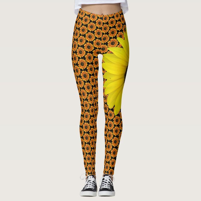 Legging Caneleiras do girassol (Frente)