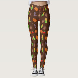 Legging Caneleiras do impressão da acção de graças