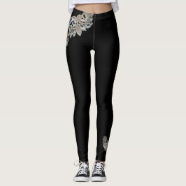 Legging Caneleiras do impressão da colar de diamante