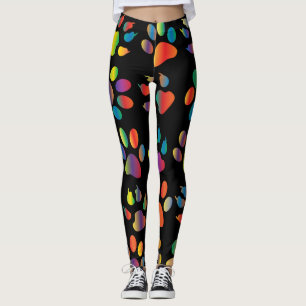 Legging caneleiras do impressão da pata