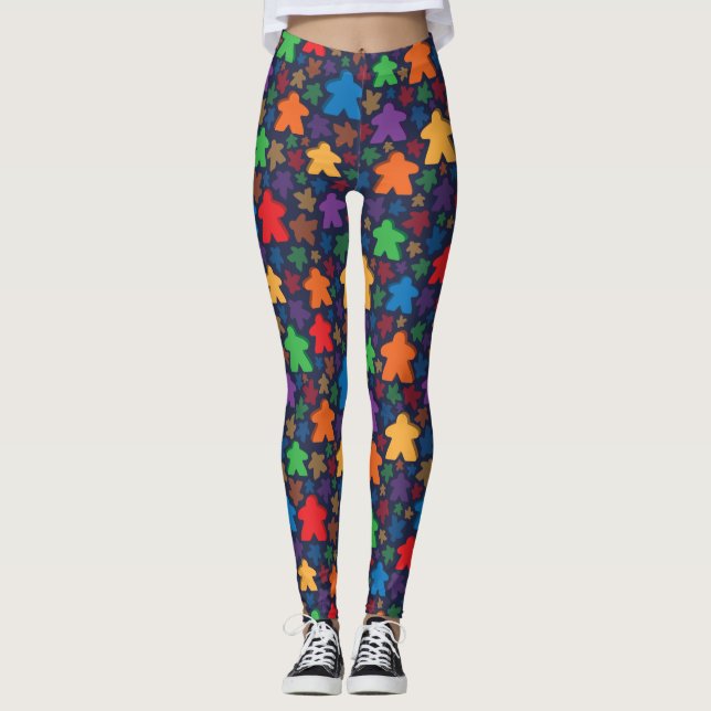 Legging Caneleiras do impressão de Meeple (Frente)