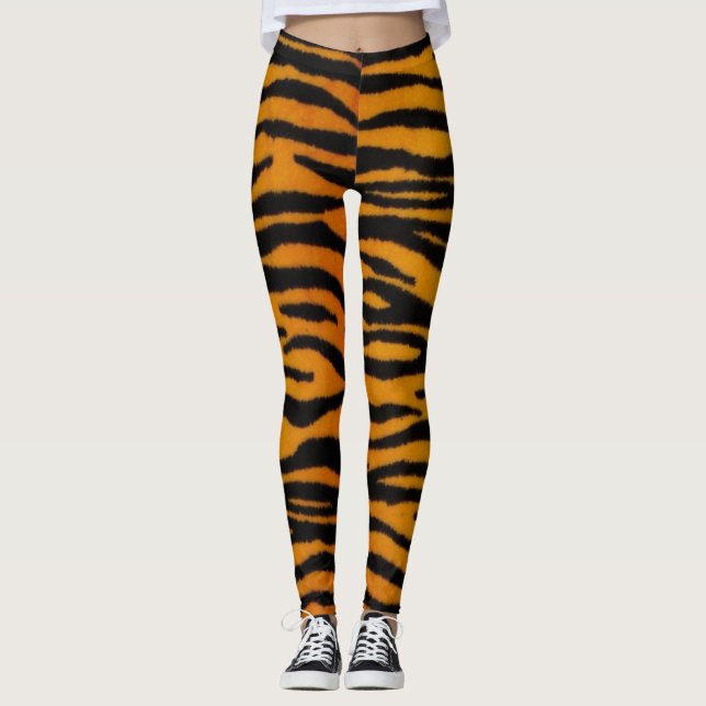 Legging Caneleiras do impressão do tigre (Frente)