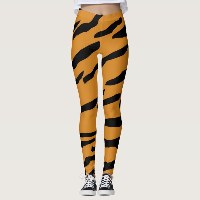 Legging Caneleiras do impressão do tigre (Frente)