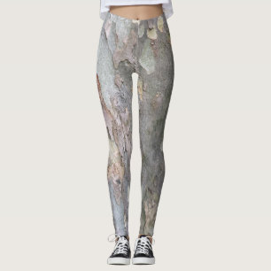 Legging Caneleiras do latido de árvore