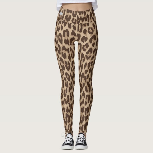 Legging Caneleiras do leopardo da COLEÇÃO de SERESHKI (Frente)