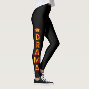 Legging Caneleiras do logotipo do drama do sistema de