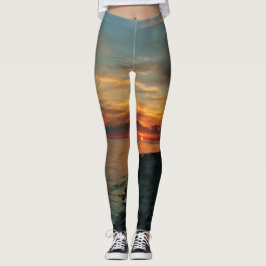 Legging Caneleiras do por do sol do oceano