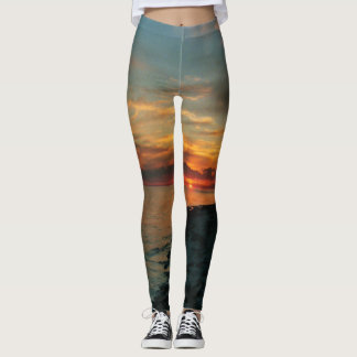 Legging Caneleiras do por do sol do oceano