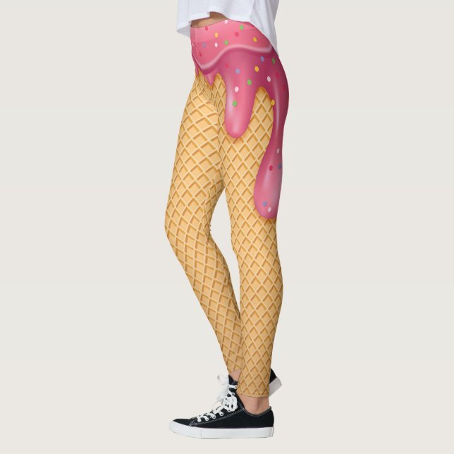 Legging Caneleiras do sorvete do cone do Waffle (Esquerda)