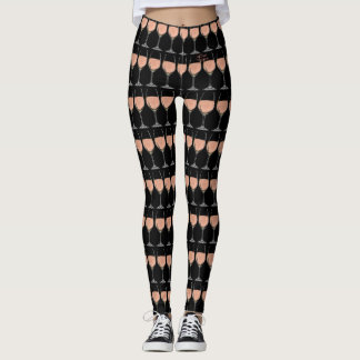 Legging Caneleiras do spandex do vidro de vinho rosé