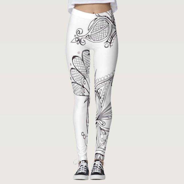 Legging Caneleiras do tatuagem (Frente)