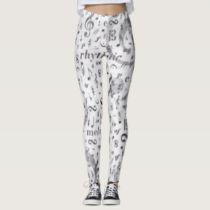 Legging caneleiras do tema da música do teste padrão da