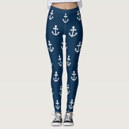 Legging Caneleiras do teste padrão da âncora