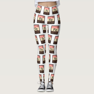 Legging Caneleiras do teste padrão da mesa periódica do 
