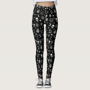 Legging Caneleiras do teste padrão de Wiccan