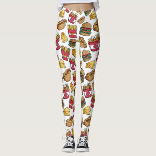 Legging Caneleiras do teste padrão do fast food