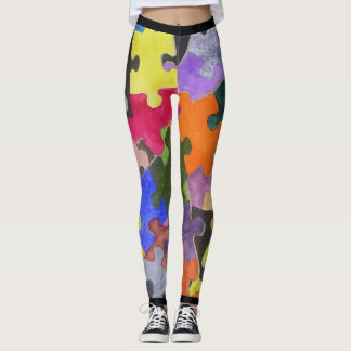 Legging Caneleiras do trajeto do autismo