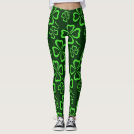 Legging Caneleiras do trevo do dia de St Patrick