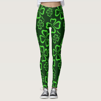 Legging Caneleiras do trevo do dia de St Patrick