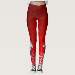 Legging Caneleiras do vermelho do papai noel
