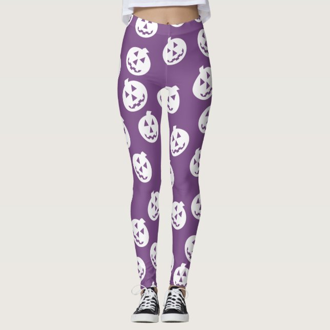 Legging Caneleiras dos confetes de Jack O'Lantern (Frente)