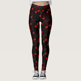 Legging Caneleiras dos corações da música