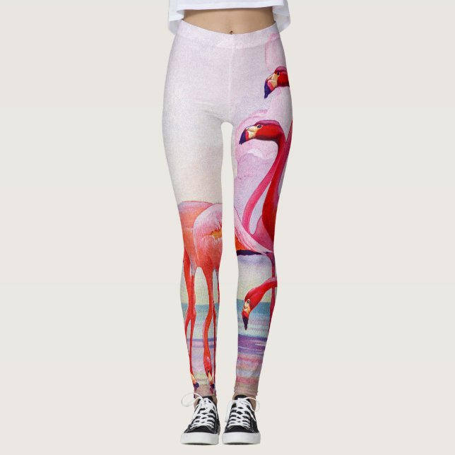 Legging Caneleiras dos flamingos (Frente)