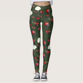 Legging Caneleiras dos insetos das joaninha