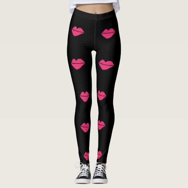 Legging Caneleiras dos lábios (Frente)