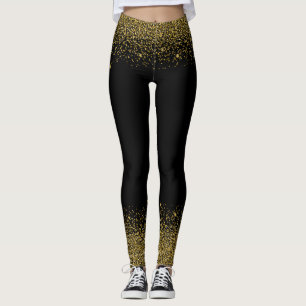 Legging Caneleiras Dourados do olhar dos confetes do