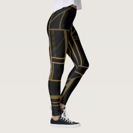 Legging Caneleiras Dourados e pretas