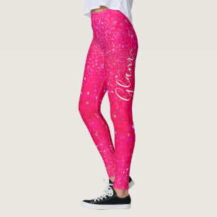 Legging Caneleiras - encanto do brilho do rosa quente