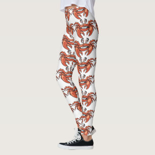 Legging Caneleiras engraçadas do caranguejo