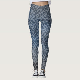 Legging Caneleiras escamosos dos pés da sereia
