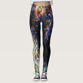 Legging Caneleiras escuras do amor da pintura dos grafites