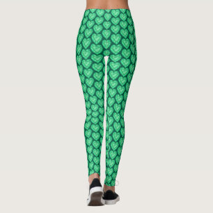 Legging Caneleiras esmeraldas da arte do verde da aguarela