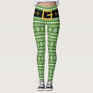 Legging Caneleiras feias do duende do Natal - teste padrã