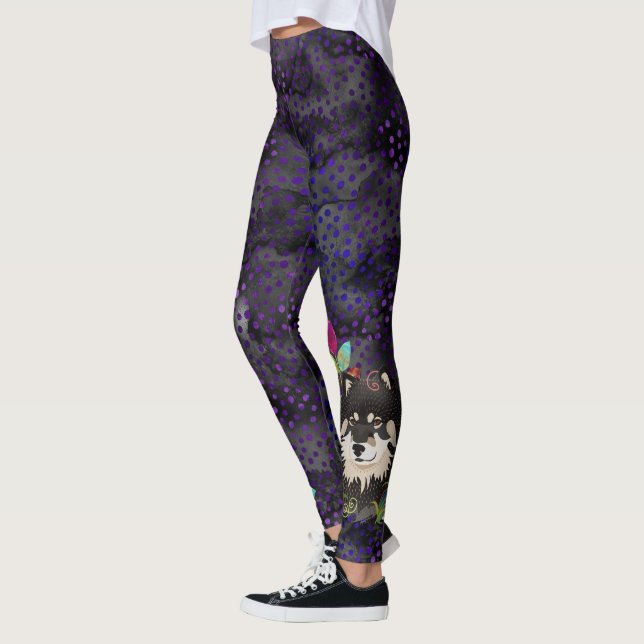 Legging Caneleiras finlandesas tons (roxos/magentas) de (Esquerda)