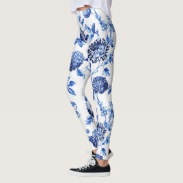 Legging Caneleiras florais azuis de Capri Toile