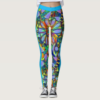 Legging Caneleiras florais da fantasia